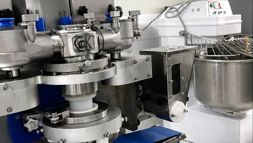 Máy tạo hình bánh trung thu tự động và máy trộn bột công nghiệp tại xưởng Kim Tân - KiTa